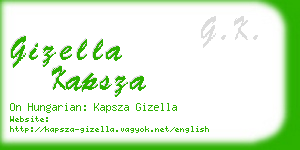 gizella kapsza business card